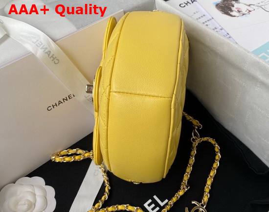 Chanel Heart Clutch with Chain Yellow Lambskin Gold Tone Metal Ref AP2784 Replica