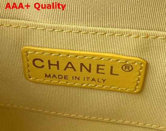 Chanel Heart Clutch with Chain Yellow Lambskin Gold Tone Metal Ref AP2784 Replica