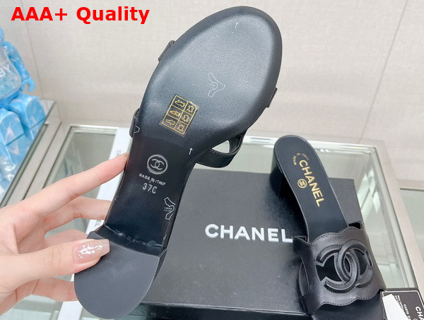 Chanel Heeled Mule in Black Lambskin Replica