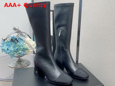 Chanel High Boots Black Lambskin and Grosgrain Replica