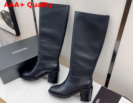 Chanel High Boots Calfskin Black Ref G38174 Replica