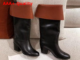 Chanel High Boots Calfskin Black and Brown G36719 Replica