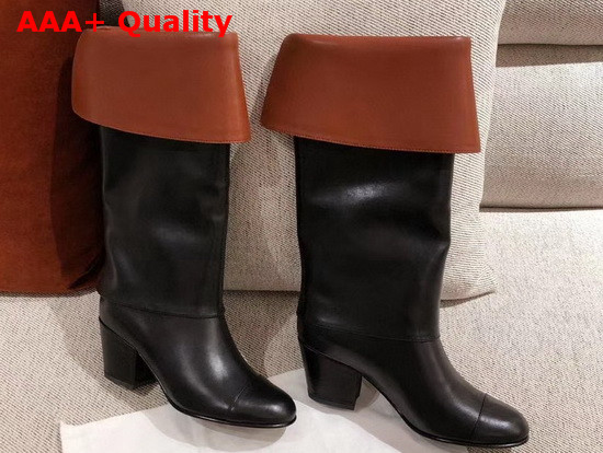 Chanel High Boots Calfskin Black and Brown G36719 Replica