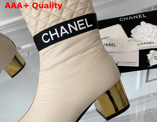 Chanel High Boots Mixed Fibers Lambskin Patent Calfskin Light Beige Black Ref G38428 Replica