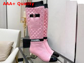 Chanel High Boots Mixed Fibers Lambskin Patent Calfskin Light Pink Black Ref G38428 Replica