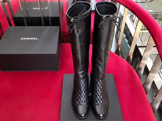 Chanel High Boots in Black Calfskin