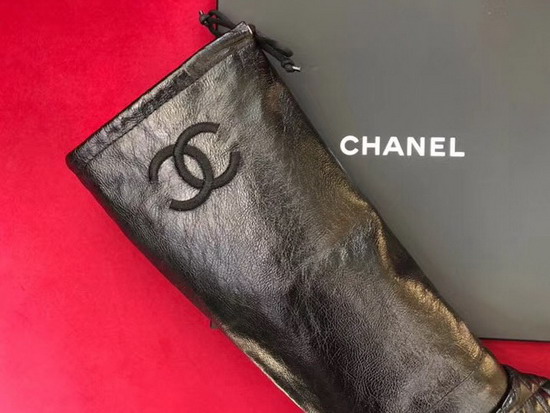 Chanel High Boots in Black Calfskin