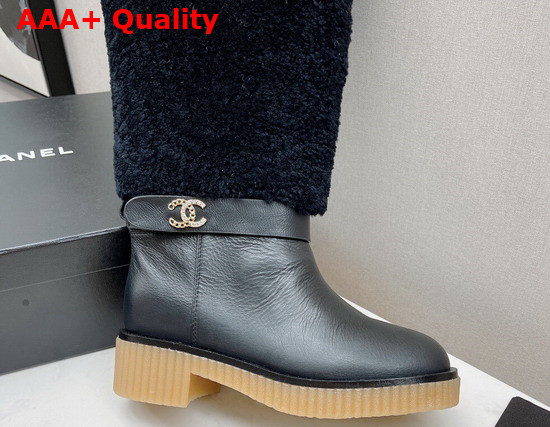 Chanel High Boots in Black Calfskin and Shearling Replica