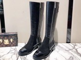 Chanel High Boots in Black Crumpled Calfskin and Suede Calfskin