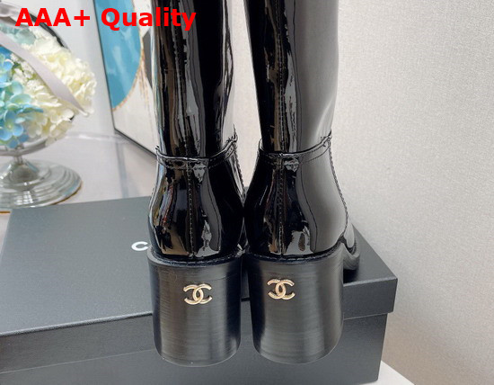 Chanel High Boots in Black Patent Calfskin Ref G38174 Replica