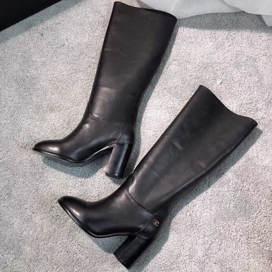 Chanel High Boots in Black Smooth Calfskin