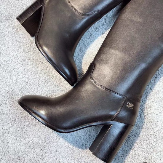 Chanel High Boots in Black Smooth Calfskin