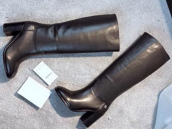 Chanel High Boots in Black Smooth Calfskin