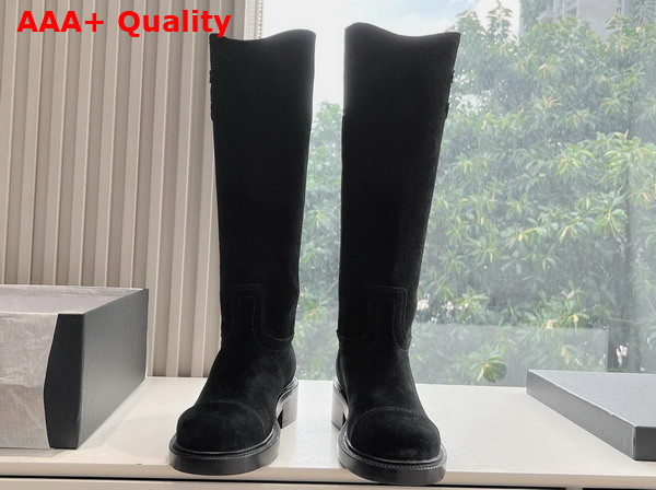 Chanel High Boots in Black Suede Replica