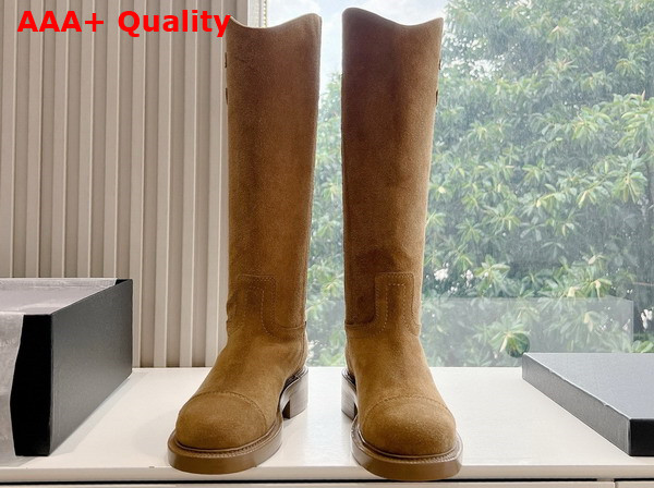 Chanel High Boots in Brown Suede Replica