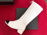 Chanel High Boots in White Calfskin