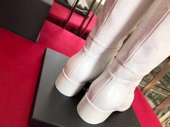 Chanel High Boots in White Calfskin