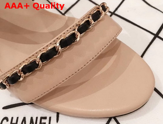 Chanel High Heel Sandal in Beige Lambskin G35382 Replica