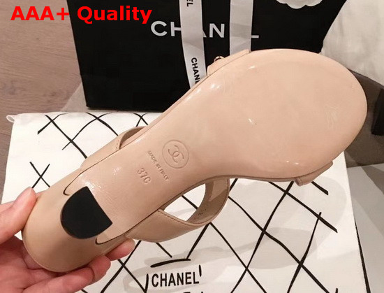 Chanel High Heel Sandal in Beige Lambskin G35382 Replica