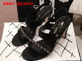 Chanel High Heel Sandal in Black Lambskin G35382 Replica