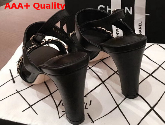 Chanel High Heel Sandal in Black Lambskin G35382 Replica