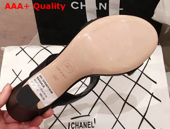 Chanel High Heel Sandal in Black Lambskin G35382 Replica