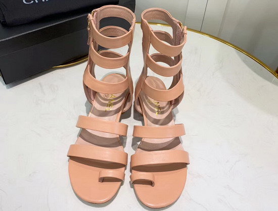 Chanel High Top Sandal in Pink Calfskin