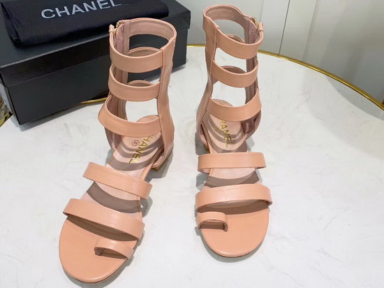 Chanel High Top Sandal in Pink Calfskin