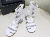 Chanel High Top Sandal in White Calfskin