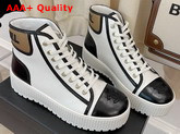 Chanel High Top Sneaker White and Black Calfskin Replica