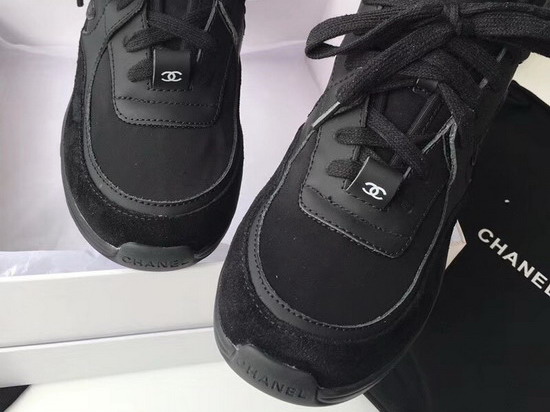 Chanel High Top Sneaker in Black Calfskin and Suede Calfskin