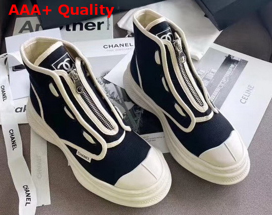 Chanel High Top Sneaker in Black Canvas Replica