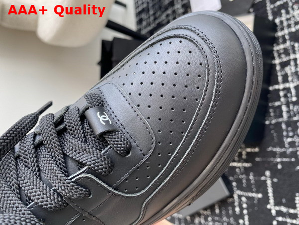 Chanel High Top Sneaker in Black Perforated Calfskin G45080 Replica