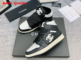 Chanel High Top Sneaker in Black and White Calfskin Replica