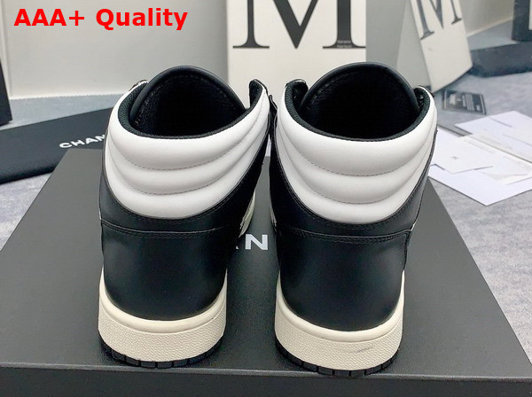 Chanel High Top Sneaker in Black and White Calfskin Replica