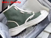 Chanel High Top Sneaker in Khaki Canvas Replica