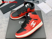 Chanel High Top Sneaker in Orange and White Calfskin Replica