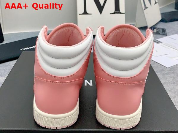 Chanel High Top Sneaker in Pink and White Calfskin Replica