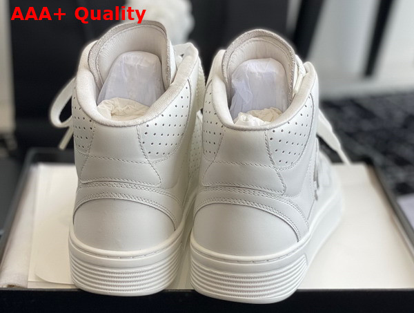 Chanel High Top Sneaker in White Perforated Calfskin G45080 Replica