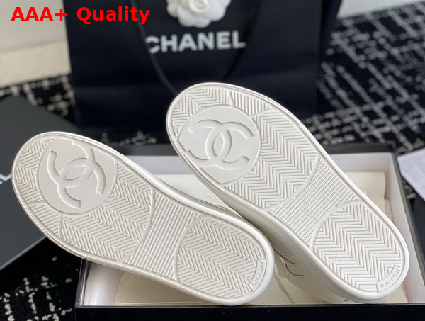 Chanel High Top Sneaker in White Perforated Calfskin G45080 Replica