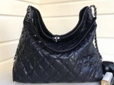 Chanel Hobo Bag Black Crumpled Calfskin