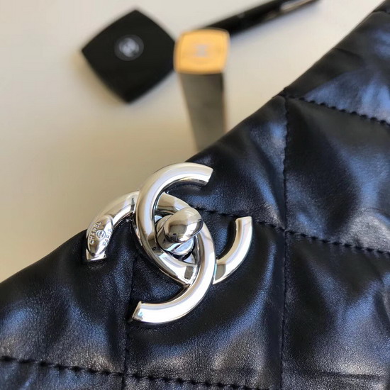 Chanel Hobo Bag Black Crumpled Calfskin