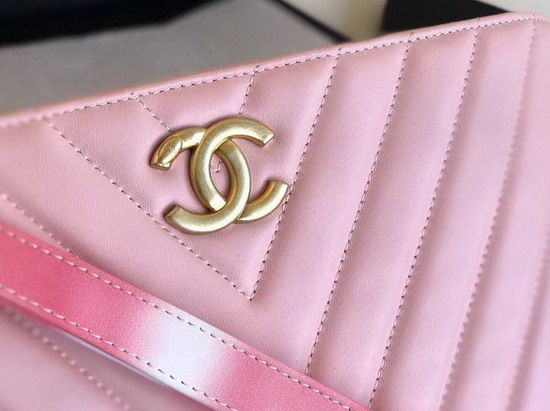 Chanel Hobo Bag Pink Chevron Lambskin