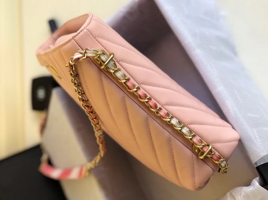 Chanel Hobo Bag Pink Chevron Lambskin