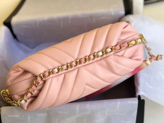 Chanel Hobo Bag Pink Chevron Lambskin