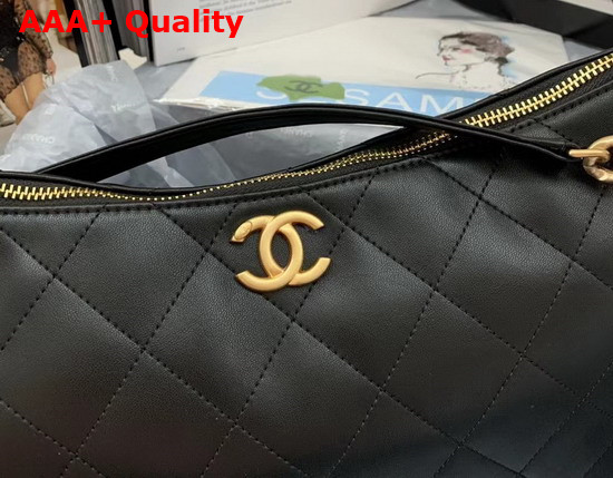 Chanel Hobo Bag in Black Lambskin Replica