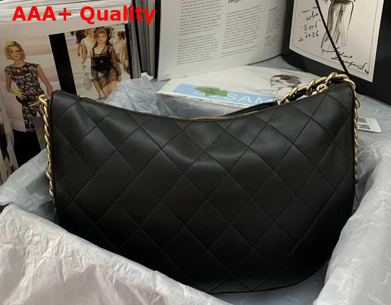 Chanel Hobo Bag in Black Lambskin Replica