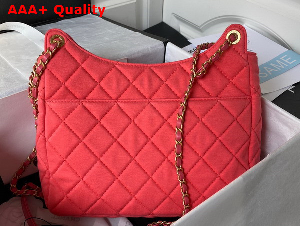 Chanel Hobo Bag in Pink Wool Jersey Replica