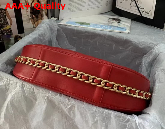 Chanel Hobo Bag in Red Lambskin Replica