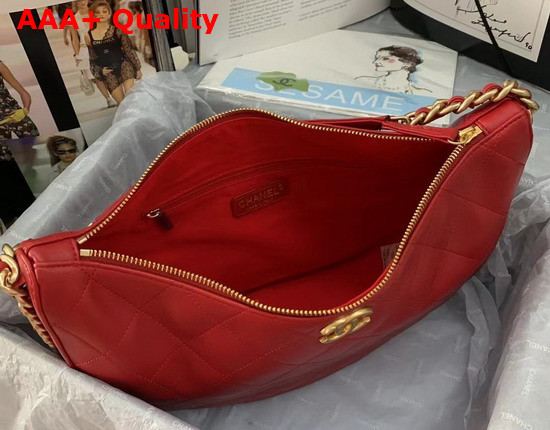 Chanel Hobo Bag in Red Lambskin Replica